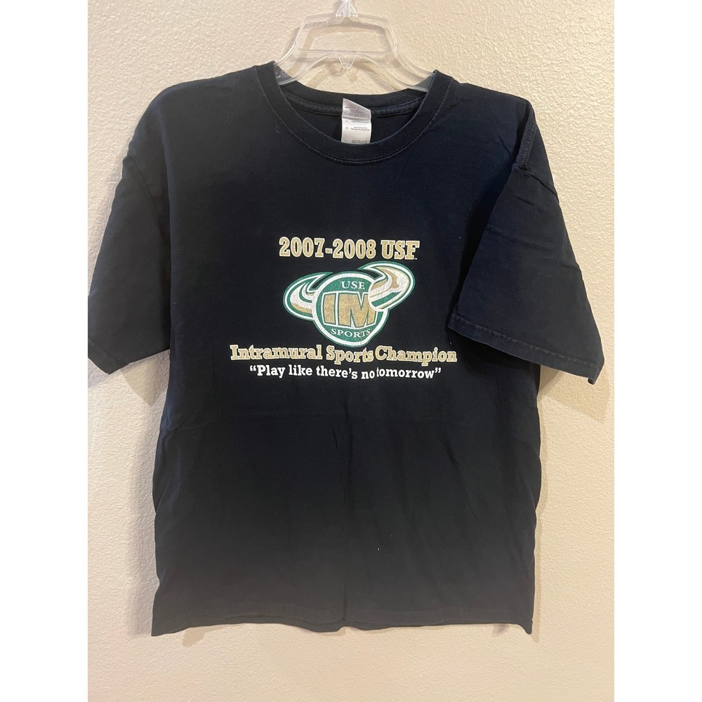 USF Sports 2007 2008 Champion T Shirt Mens Size L Black Graphic Tee